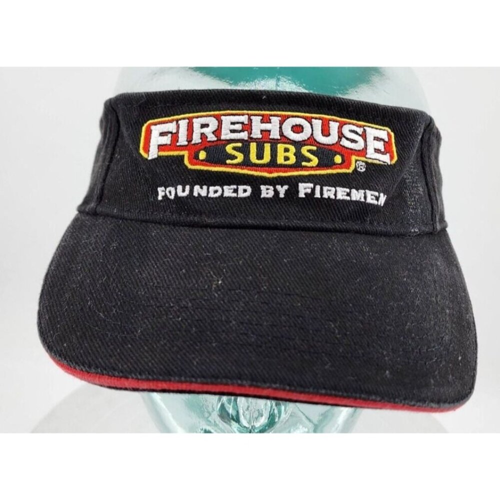 Firehouse Subs Visor Crew Employee Fast Food Logo Uniform Apparel Sun Hat Cap